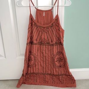 Free people embellished red mini dress.